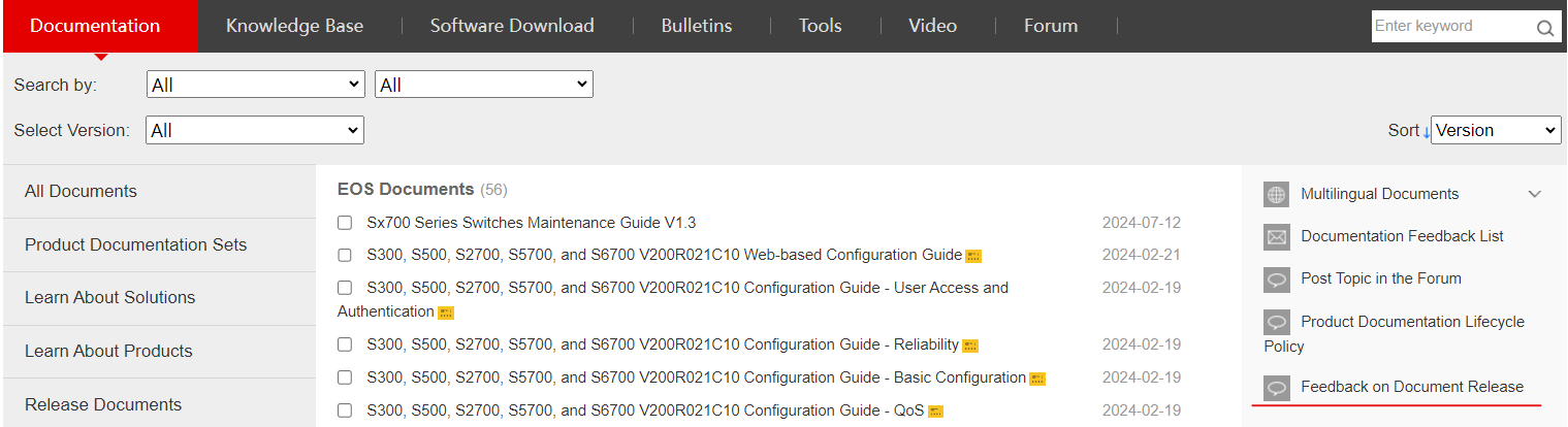 [Smarter Access to Enterprise Network Docs] No Docs upon Product ...